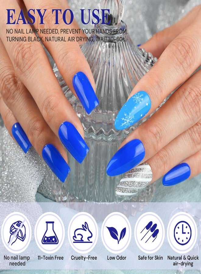 EODCI Blue Dip Powder Color, Nail Dipping Powder French Pro Collection System Nail Art Starter Manicure Salon DIY at Home, Odor-Free&Long-Lasting, No Needed Nail Lamp Curing, 1 Oz - Image 3